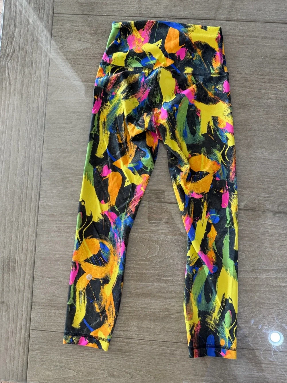 lululemon athletica Black Multicolor Abstract Print Leggings